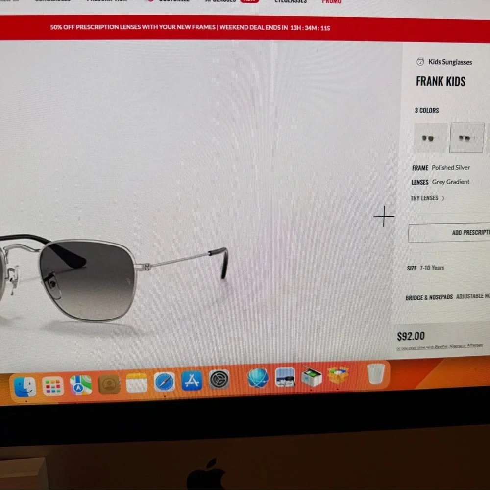 Ray-Ban Silver Frame Kids Frank Sunglasses with Blue Lenses